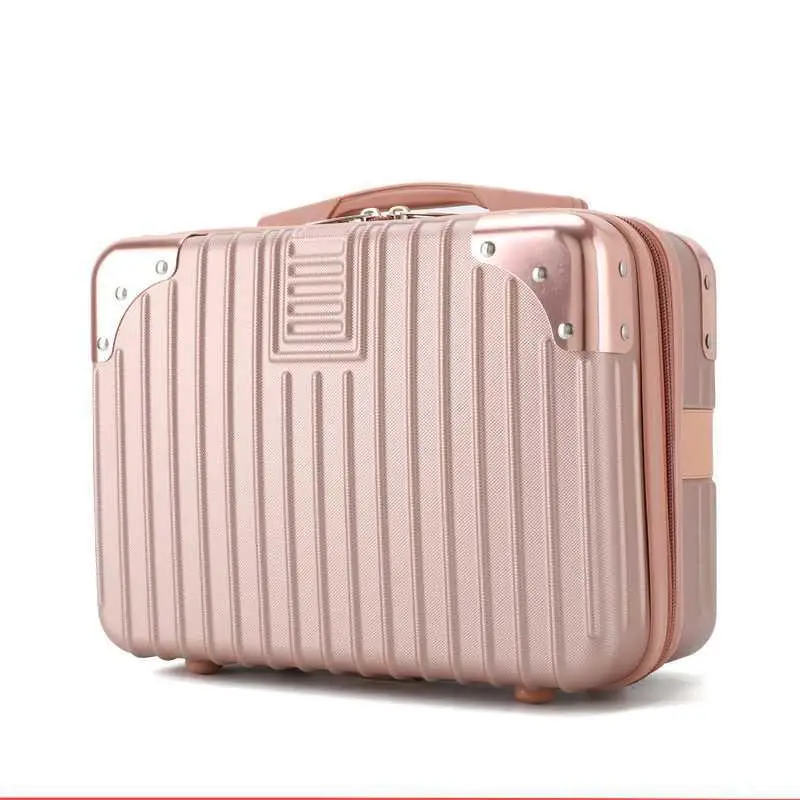 14 inch zippered suitcase, women's trolley case, small makeup case, handbag, portable travel case