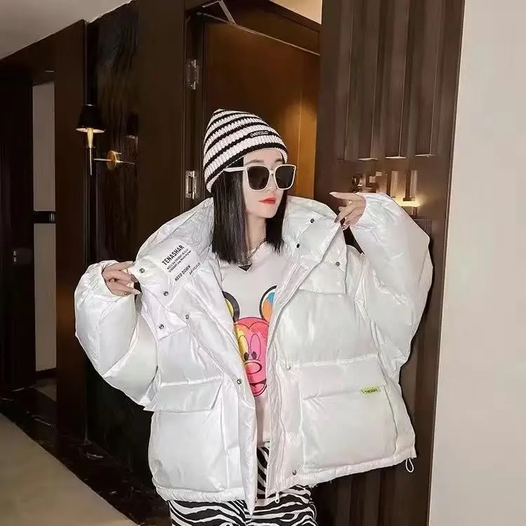 Winter Fashion Women's Down Jacket Loose Commuting Windproof Hooded Waterproof Down Jacket