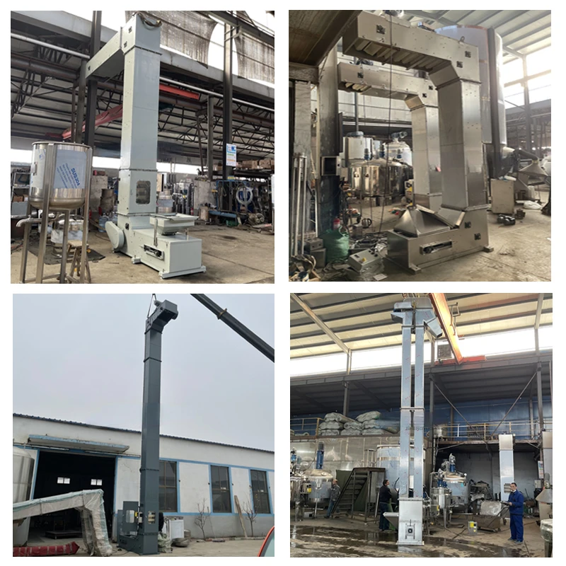 Stainless Steel Bucket Elevator Inflated Food Charging Machine Reciprocating Multi-Port Z-Type Conveyor