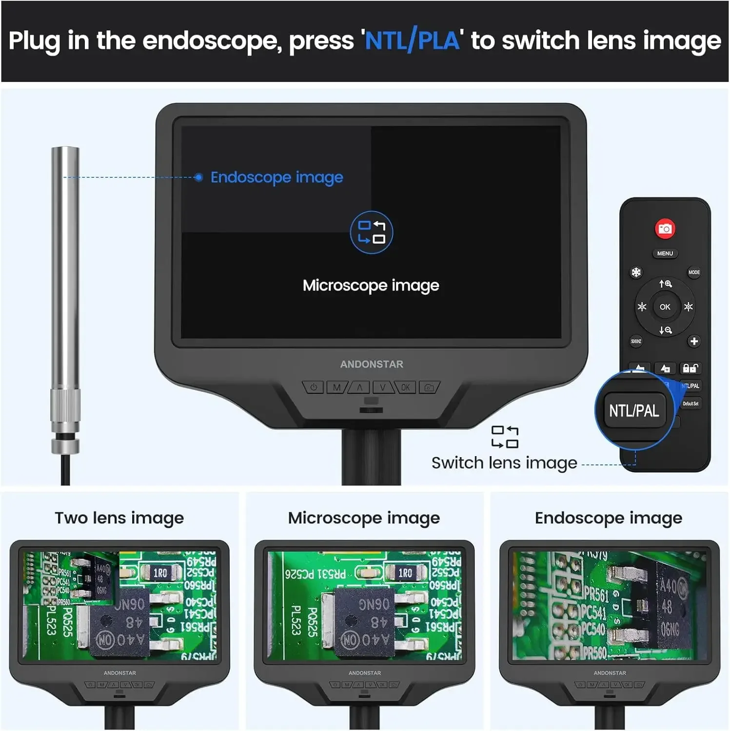 Microscopio Digital AD409 Pro HDMI con endoscopio, microscopio de soldadura con pantalla LCD de 10,1 pulgadas, Micro electrónico USB 300X