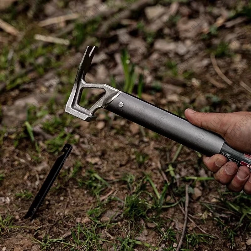 Outdoor Camping Hammer, Lightweight Portable Aluminum Alloy Ground Stake Hammer, Tent Stake Removal Multi-Purpose Tool Hammer