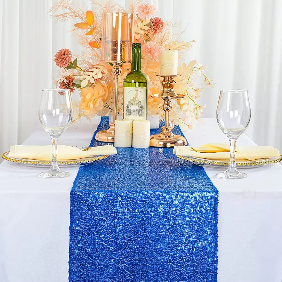 Sequin Table Runner Glitter Table Runner 30*275cm for Wedding Party Birthday Bnaquet Hotel Home Table Decor