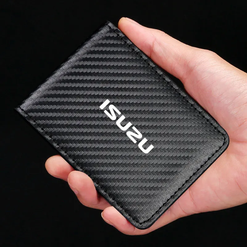 

For Isuzu D-MAX D MAX Dmax I II WFR VAN NFR ATV Car Driving Documents ID Card Holder Purse Wallet Case Card storage bag Carbon