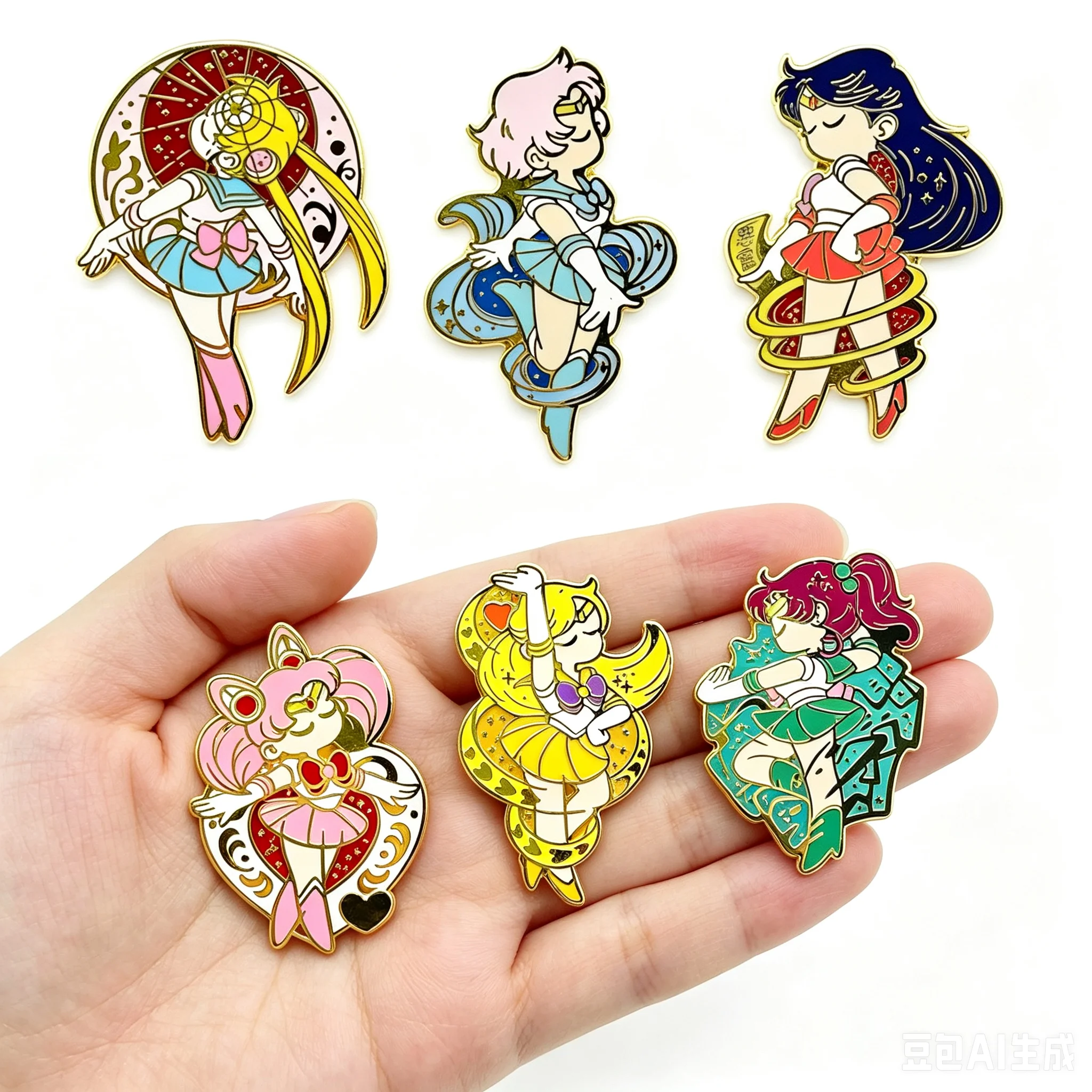 Klassische japanische Anime-Mädchen Sailor Moon Anstecknadeln für Rucksäcke, Emaille-Pins, Damenbroschen, Abzeichen für Kleidung, Schmuck-Accessoires