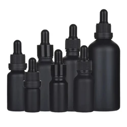 200 teile/los 5ml 10ml 15ml 20ml 30ml 50ml 100ml schwarze Glas fläschchen leere ätherische Öl parfum e flüssige Pipette Tropf flasche