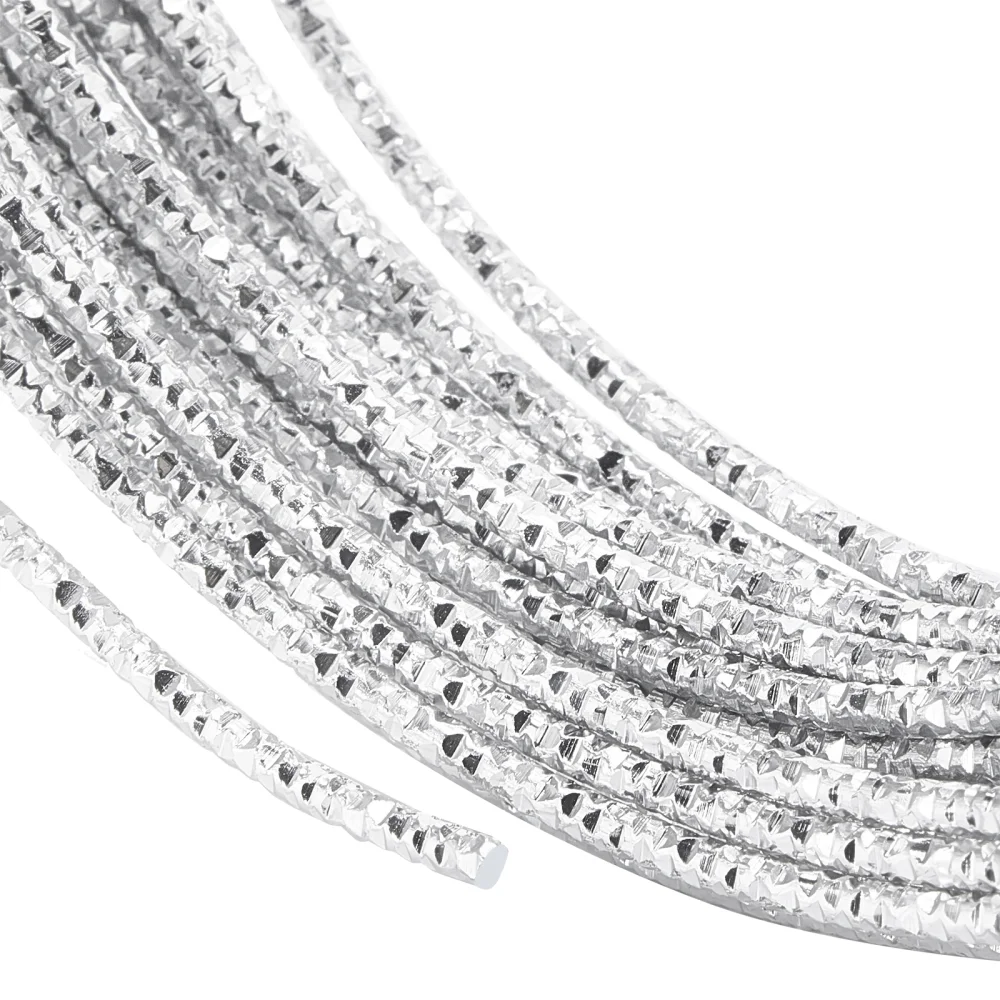 12 Ölçer 33 Feet Dokulu Gümüş Tel Elmas Kesim Alüminyum Craft Tel Süs Yapımı ve Diğer Takı El Sanatları Çalışmaları için