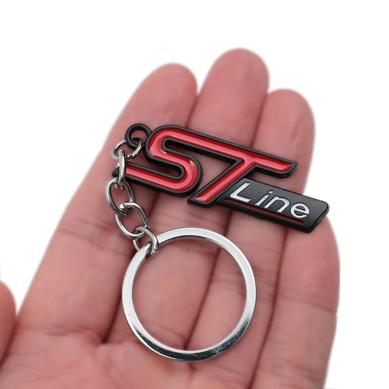 ST LINE Zinc Alloy Emblem Metal Car KeyChain Key Chain Keyring Key Ring For Focus x 2 3 FIESTA Kuga ESCAPE Vignale PUMA Ford