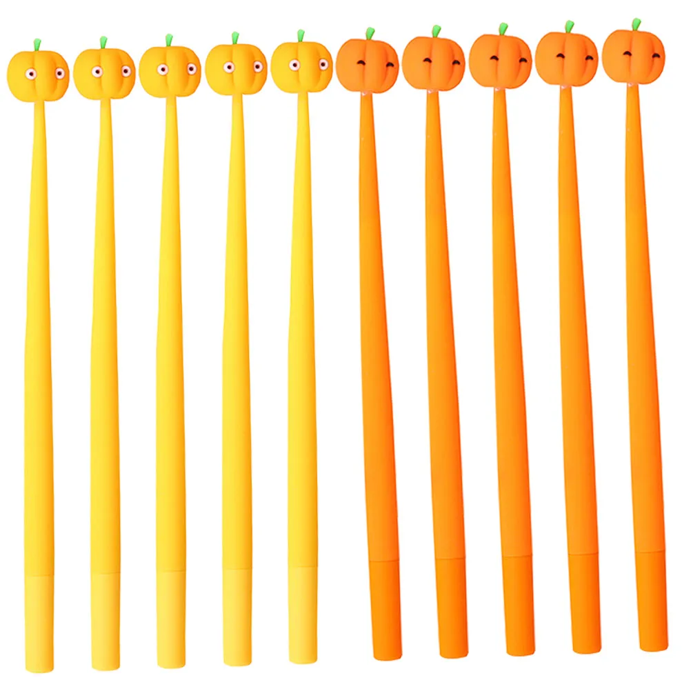 

10pcs Pumpkin Gel Cute Writing Pens For Students Kids Stationery Supplies Note Taking Pens Teachers Prize Gifts