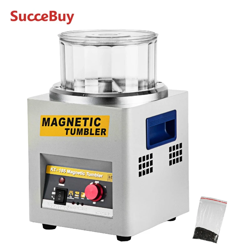 SucceBuy KT-185 Magnetic Tumbler Jewelry Polisher Mini Metal Finisher Finishing Machine 220V Gold Precision Parts Polisher