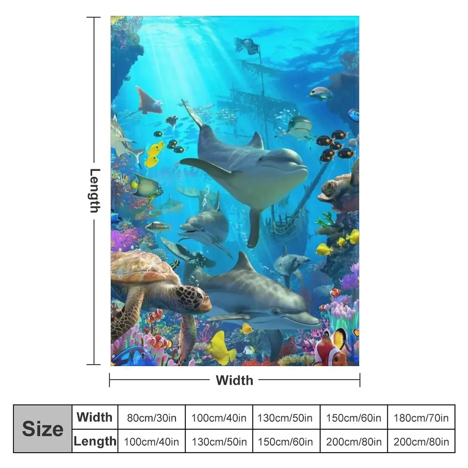 Dolphin Playground Throw Blanket couch cozy soft plush fuzzy picnic outdoor blanket