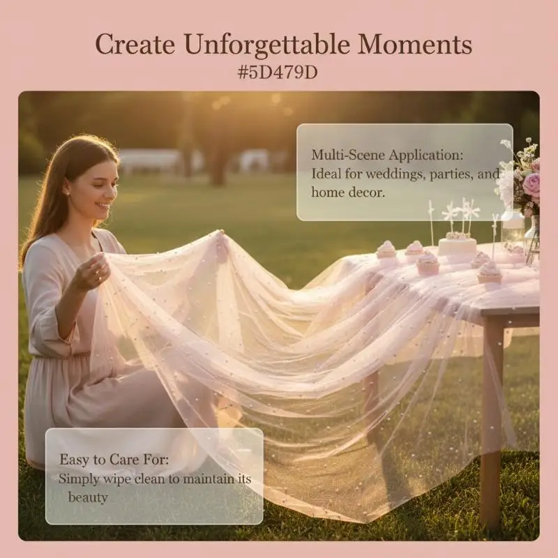 Decorative Six-Color Pearl Table Runner Soft Lightweight for Engagement Party Wedding Banquet Christmas Home Dining Decor