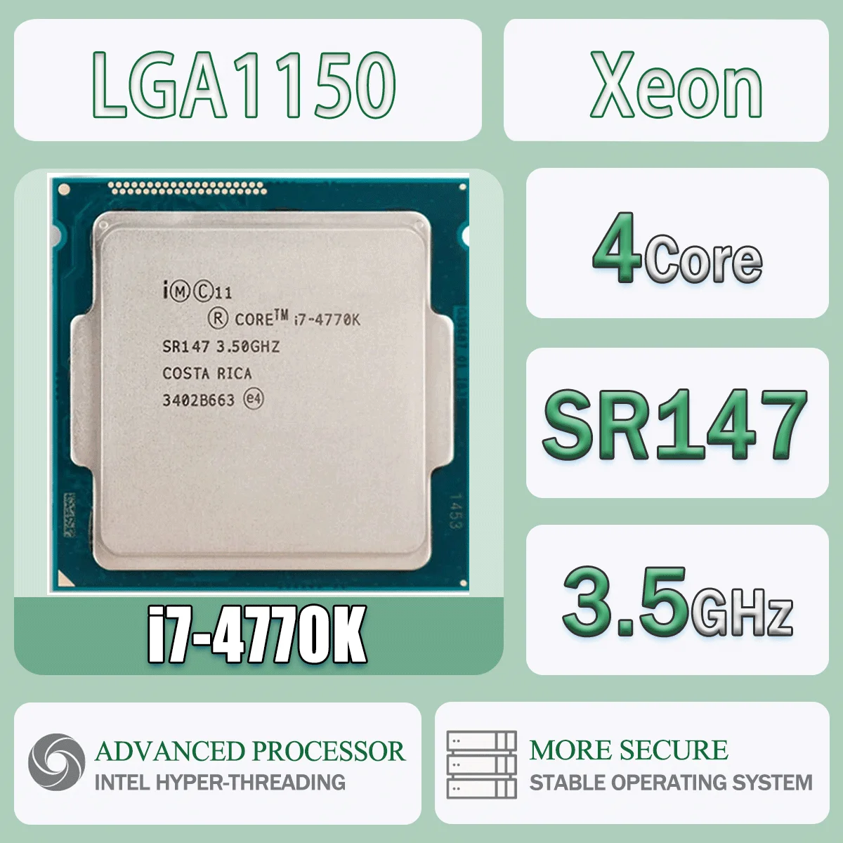 Intel Core I7-4770K SR147 3,5 GHz Quad-Core Computer CPU Prozessor Server I7 4770K Paket LGA 1150