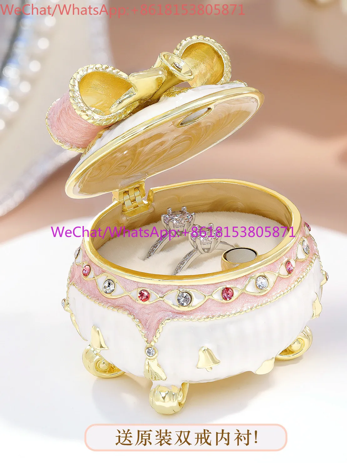 Enamel color high-end marriage proposal ring box jewelry storage box creative gift
