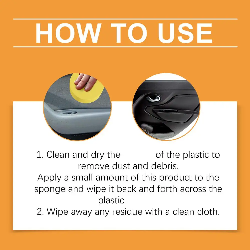 مرمم بلاستيك السيارة الجديد، منتجات تنظيف السيارات السوداء اللامعة، ترميم الجلد والبلاستيك، تجديد وتلميع السيارات #5