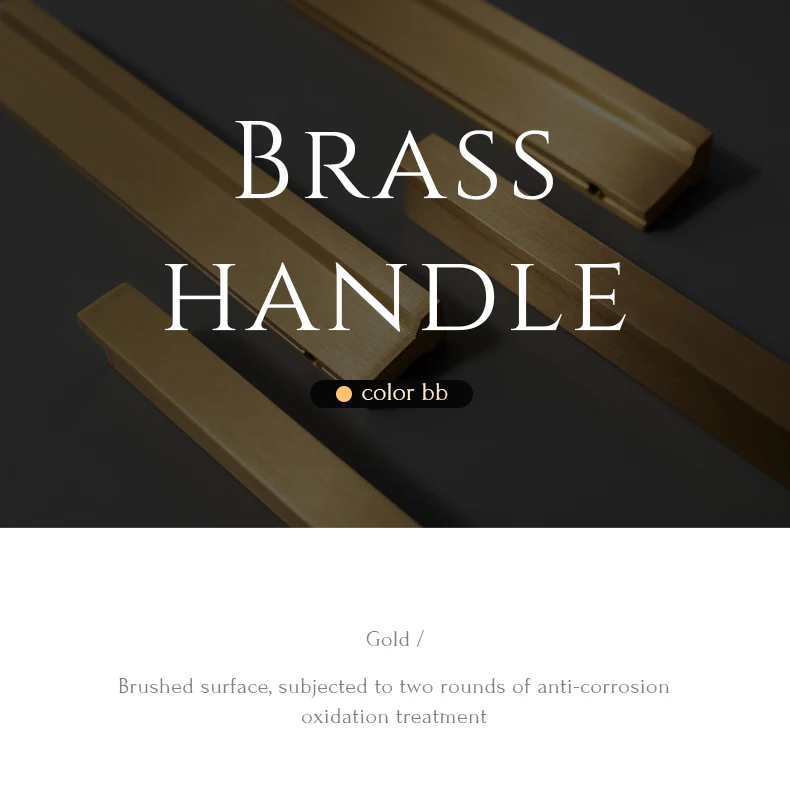 Long brushed brass furniture handle — supplier illustration 1