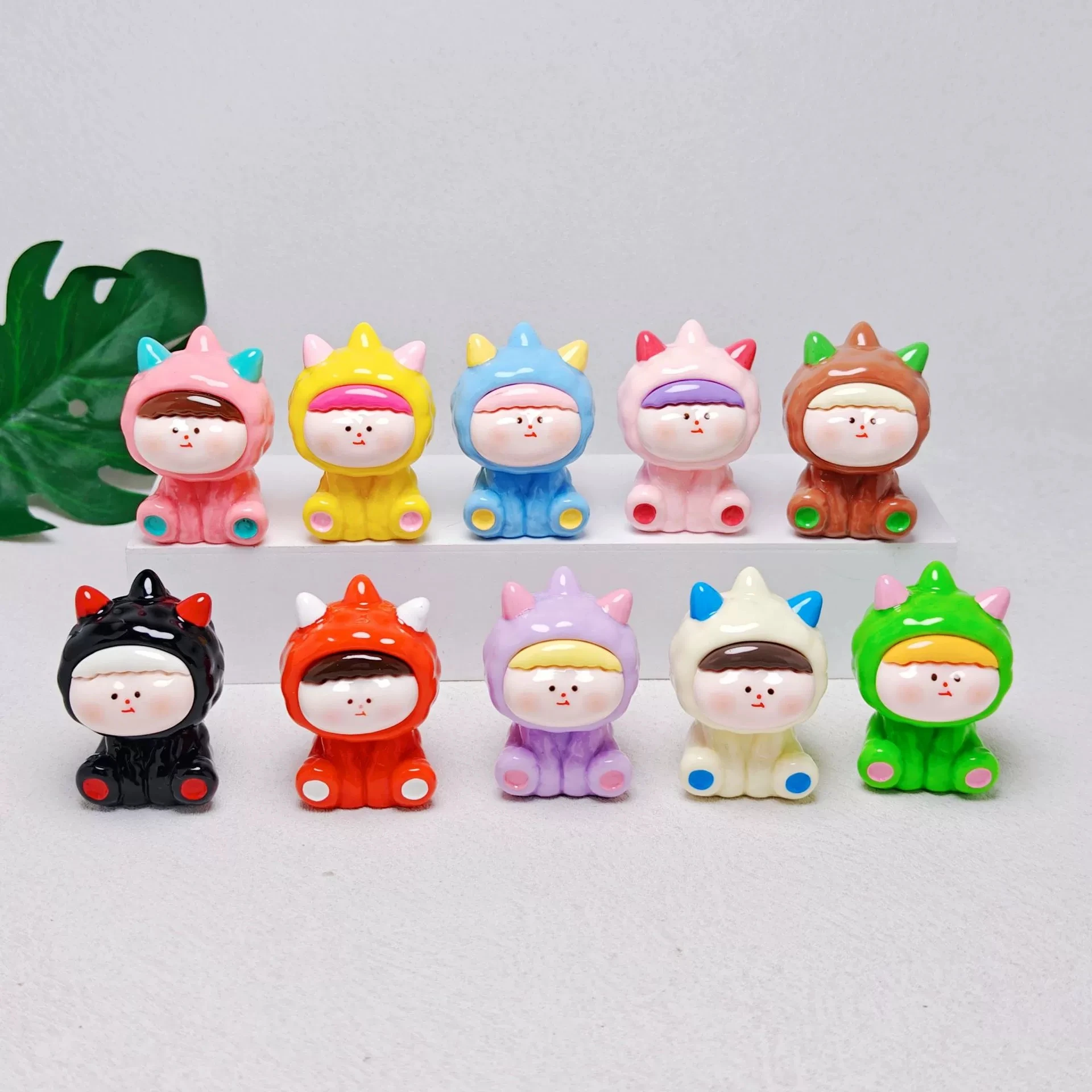 One Set/10pcs New Cartoon DIY Doll Charms Solid Colors Materials Resin Trendy Play Toy Key Chains Accessories Z2198