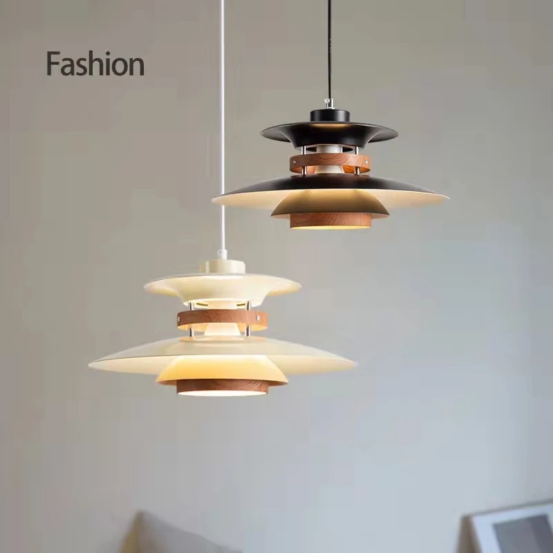 Lamp Mid Century Pendant Light Creative Modern Gradient Pendant Lichting UFO Adjustable Hanging Chandelier Light Fixture For