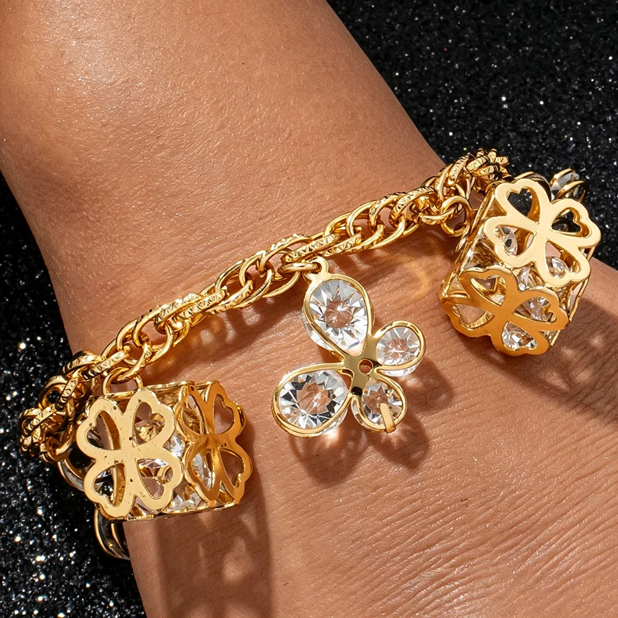 Butterfly Clasp Deployant - Pulseira de corrente em aço inoxidável