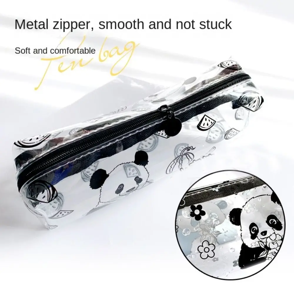 Transparent Pencil Case High Quality Waterproof Portable Storage Bag Large Capacity Cute Panda Pen Pouch Student School Supplie