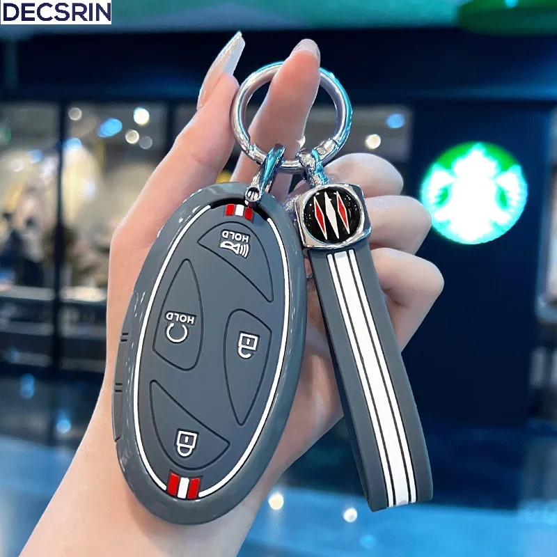 

5 7 Buttons Zinc Alloy + Silicone Car Key Case Cover For Hyundai Kona Ev Grandeur GN7 IONIQ 6 2023 2024 Remote Key Protect Shell