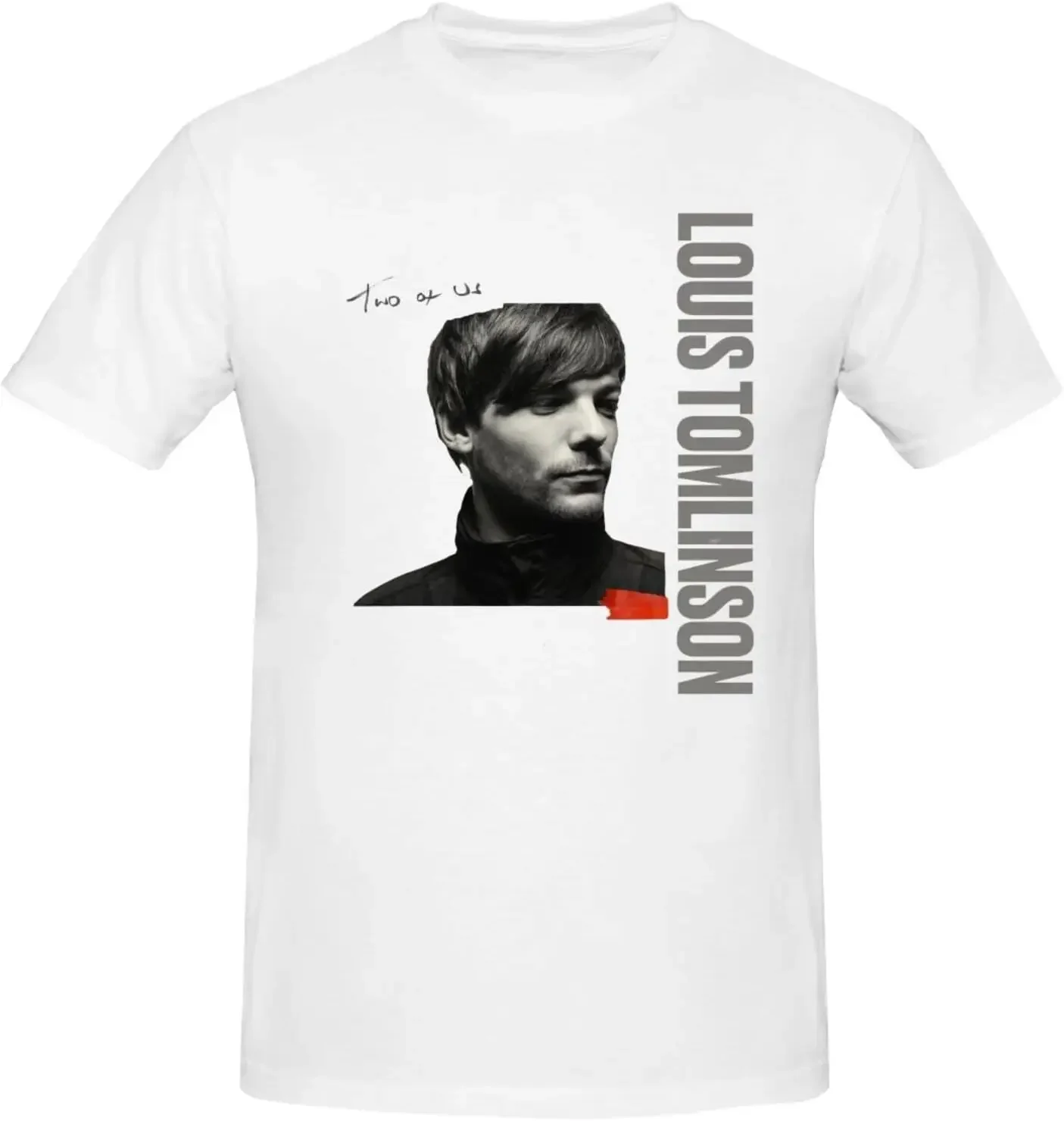 Louis Music Tomlinson T-Shirt Short Sleeve Shirt Neck Casual Top Basic Crew Classic Fashion Black