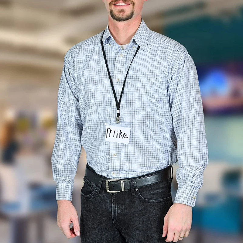 50Pcs/Pack Horizontal Transparent PVC Plastic ID Card Badge Holder With Zipper Id Holder Office Supplies