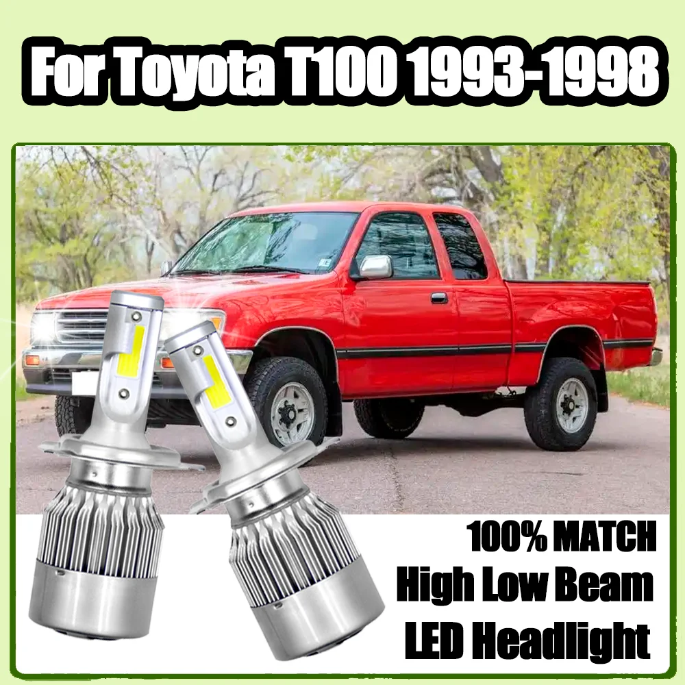 2PCS Lampu Depan Mobil Daya Tinggi 20000LM 120W H4 Led Lampu Mobil 6000K Putih Lampu Mobil 12V Untuk Toyota T100 1993-1998