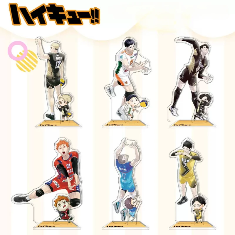 

Anime Haikyuu!! Double Insertion Acrylic Stand Volleyball Boys Peripheral Shoyo Hinata Figures Toy Desktop Plate Stand Model toy
