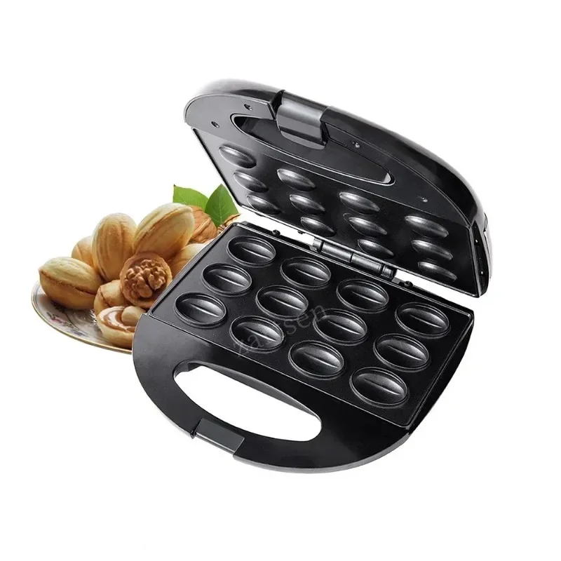 Elektrisches Waffeleisen für Walnusskuchen, automatisch, 12 Löcher, Nussmaschine, Kuchenmaschine, Küche, Frühstück, antihaftbeschichtete Kochplatten