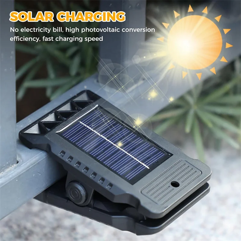 1-6PCS Solar Clamp Lights Waterproof Work Light Motion Sensor with 3 Lighting Modes Security Lamp for Fence Deck Wall Garage