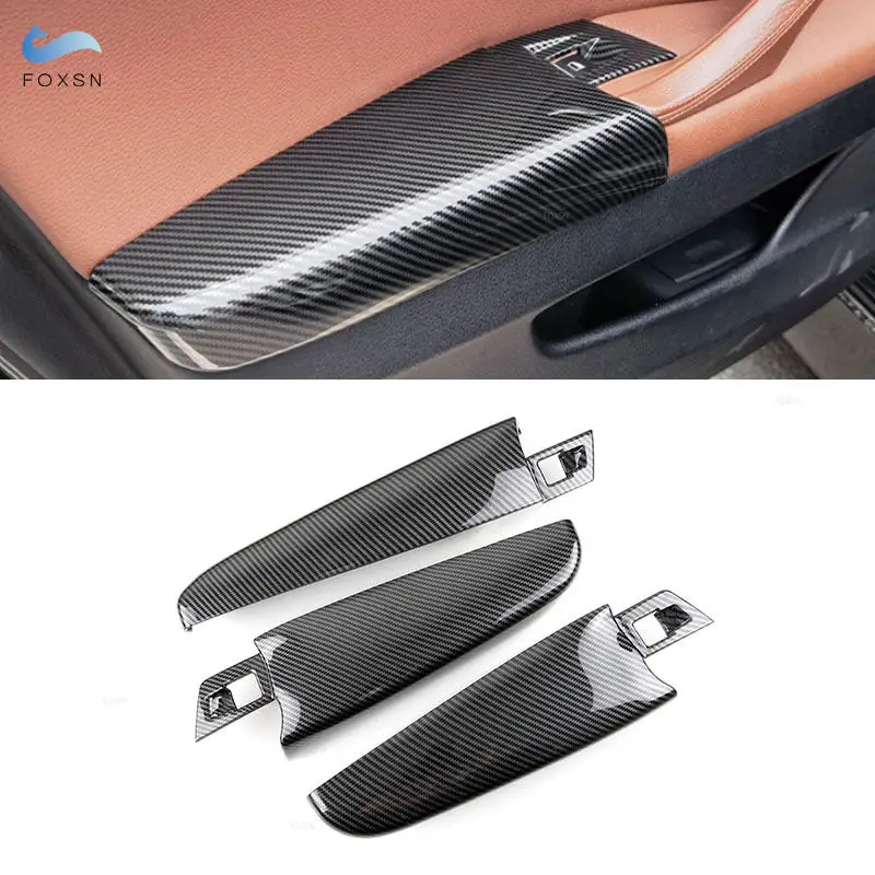 

For BMW 5 Series F10 F18 2011 - 2017 3pcs LHD/RHD Carbon Fiber Texture Interior Door Handle Armrest Panel Cover Protective Trim