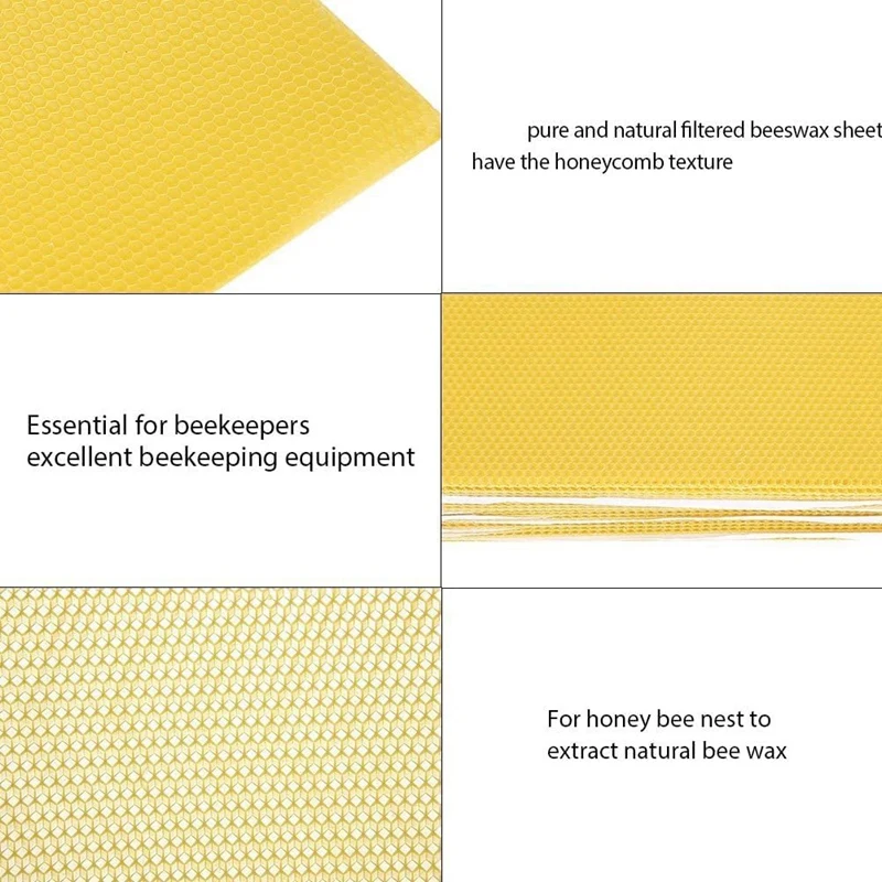 30Pcs Beeswax Sheets, Natural Wax Foundation For Bee Frames, Bee Foundation Sheets For Candle Making (16.34 X 7.68Inch)