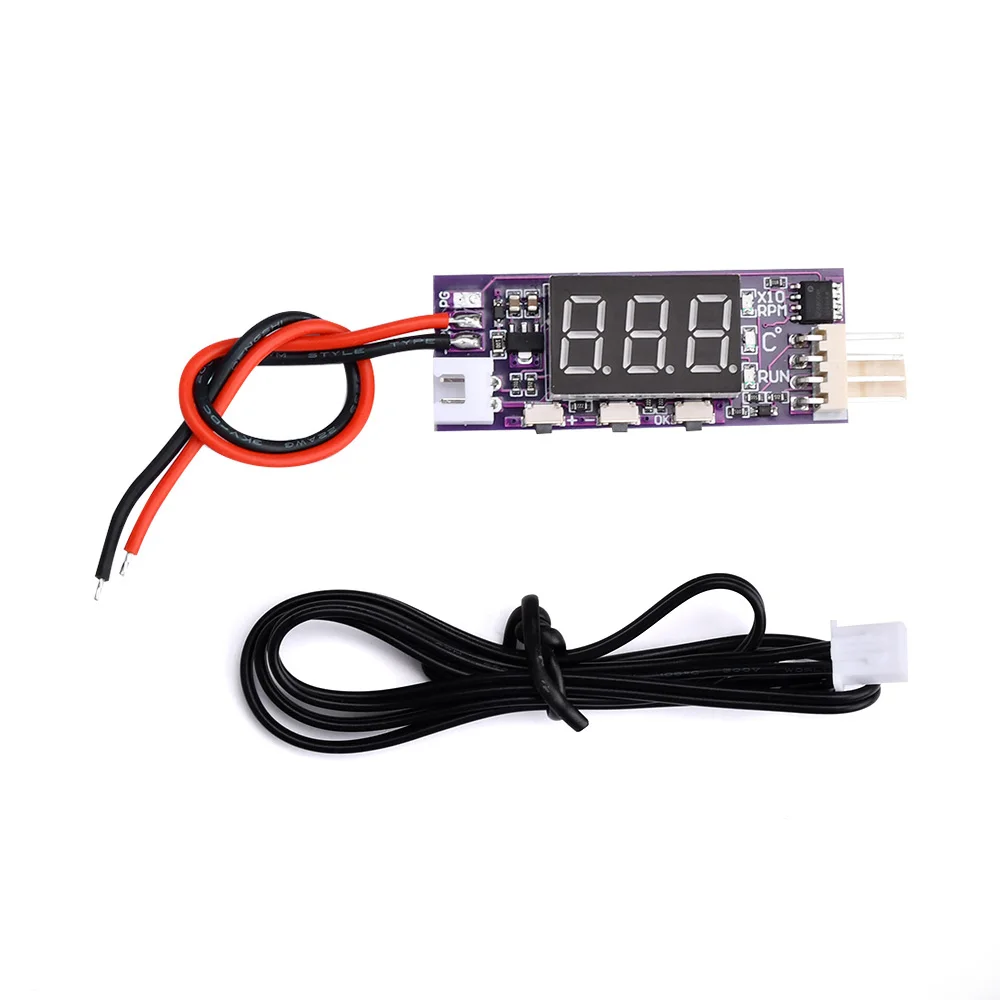 DC12V Small  PWM Temperature Rotating Speed Control Module LED Temperature Speed Digital Display Supports 3A Fan Shutdown