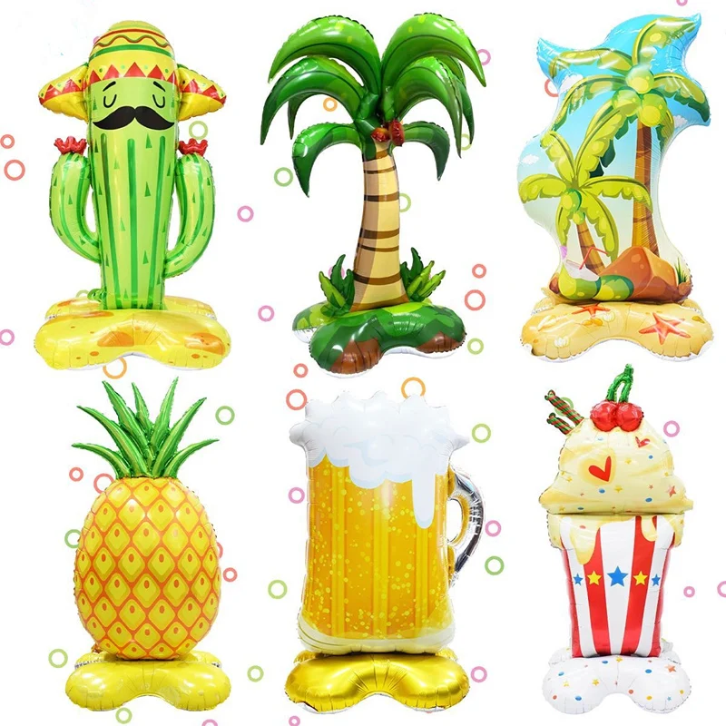 Summer themed aluminum film balloon base, pineapple beer ice cream balloon birthday party, Hawaii decoration