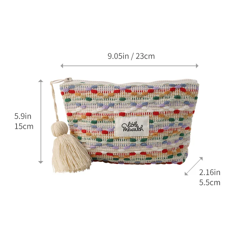 Rainbow Jelly Bean Style Makeup Bag Letter Printed Decorated Fashionable Cosmetic Storage Bag