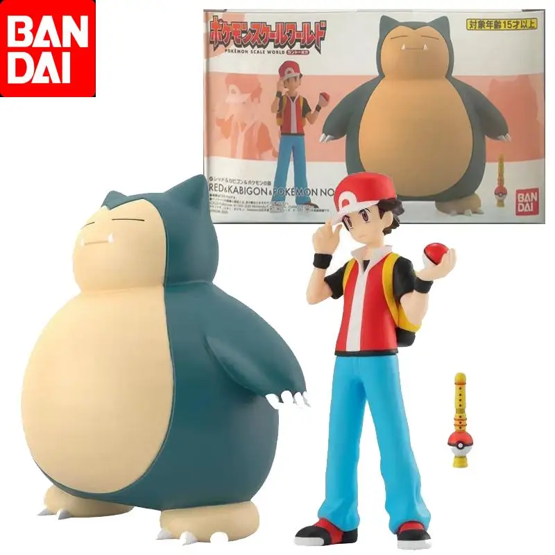 

Bandai Original Scale world Pokemon Kabigon Red Anime Action Figure Toys For Boys Girls Kids Children Birthday Gift Collectible