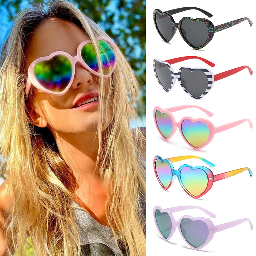 Candy Color Polarized Heart Sunglasses Party Beach UV400 Love Shaped Shades Heart Shaped Sun Glasses for Women