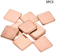 5 Pcs 0.3-2mm Thermal Pad Barrier Pure Coppers Heatsink Shim For Laptop Plate Computer Graphics Card Heat Sink