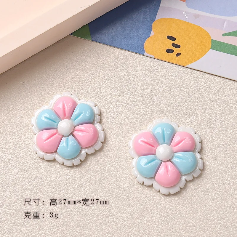 20pcs colorful Spring Flower Resin Lucky Charm Cabochon Flatback for DIY Decoration Accessories Wholesale Ornament Bulk Supplier