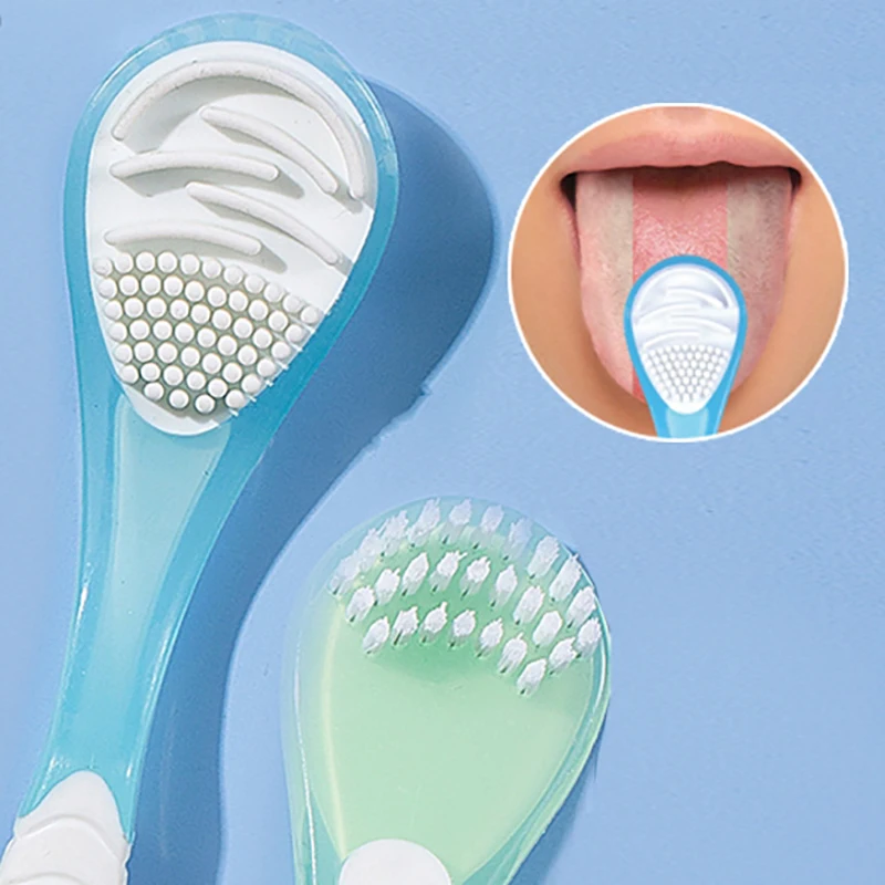 1PCS Double Sided Tongue Coating Cleaner Antibacterial Tongue Scraper Adult Scraper Dual-Purpose For Removing Bad Breath