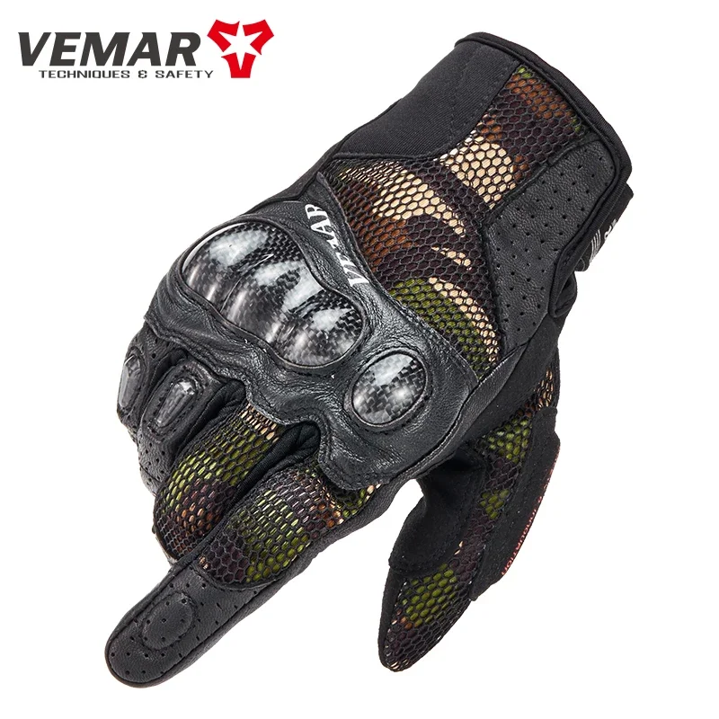 

VEMAR Summer Motorcycles Gloves Men Breathable Full Finger Carbon Fiber Protection Motocross Motos Motorbike Riding Gloves Men