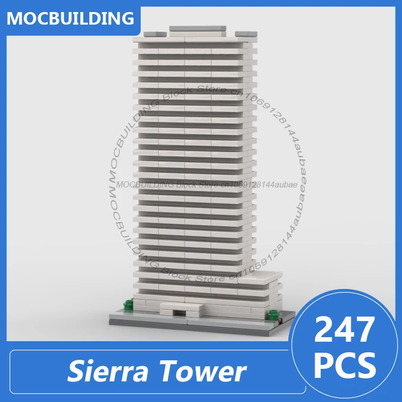 Sierra Tower 1:800 Scale Architecture Model Moc Building Blocks Diy Assemble Bricks Collection Display Creative Toy Gift 247PCS