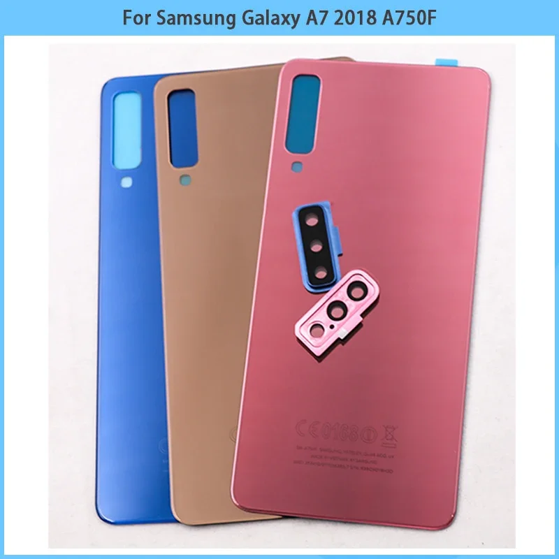 New For Samsung Galaxy A7 2018 A750F SM-A750 A750F Middle Frame Battery Back Cover Rear Door Housing Case Sim Card Tray Replace