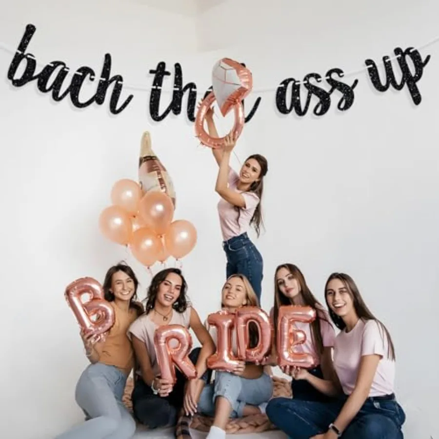 Bach That Ass Up Banner, Bachelorette Banner, Bach and Boozy Bunting Sign, Bachelorette Bridal Shower Wedding Party Decorations - Detail 1