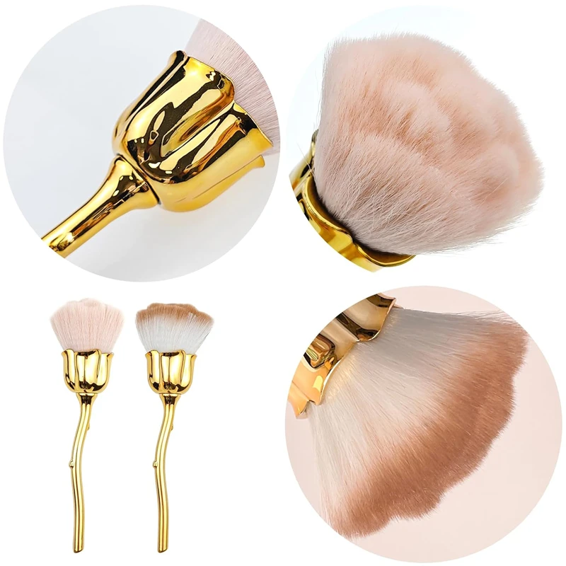 Flower Rose Nail Art Brush Remove Nail Dust Brushes Acrylic UV Gel Polish Powder Cleaning Tool Beauty Makeup Brushes