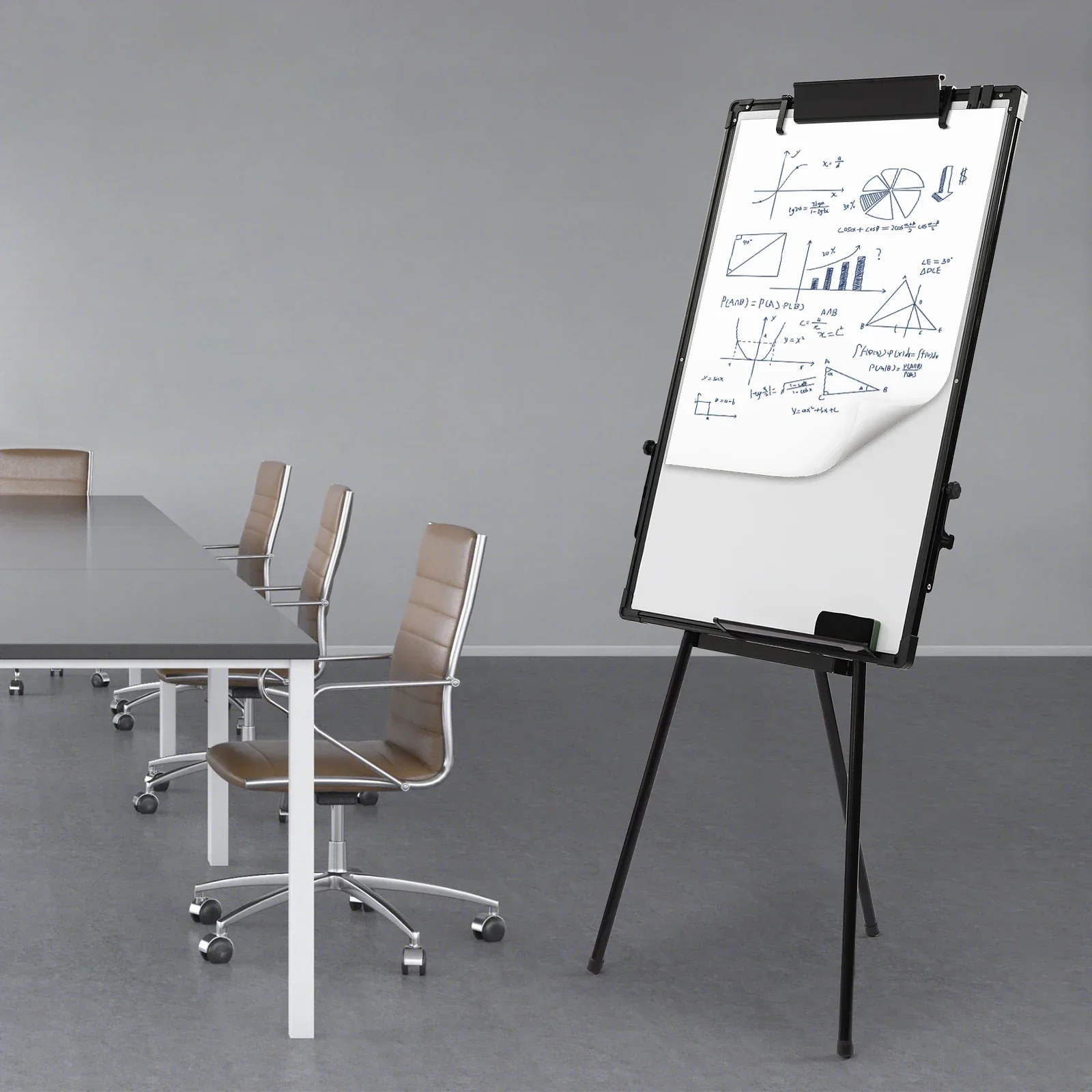 

36 x 24 inch Easel Whiteboard, Magnetic Portable Dry-Erase, Height Adjustable 38.2-62.2 inches, Tripod Whiteboard for Teaching