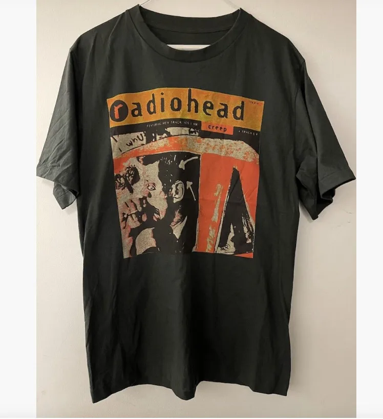 

черный, футболка Radiohead, подарок - новая рубашка унисекс из хлопка - новая