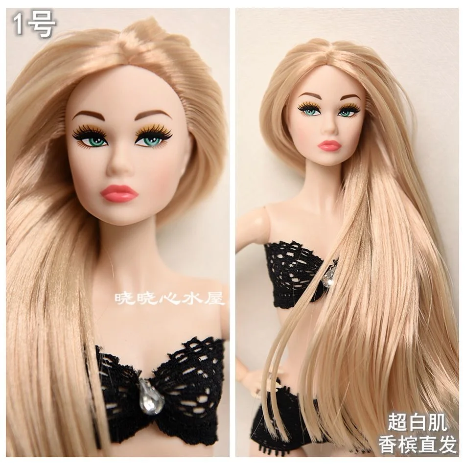FR Supermodel Nude Doll 1/6 White/normal/chocolate Skin BABI Doll DIY Dress-up Princess Joints Movable Body + Head Accessories