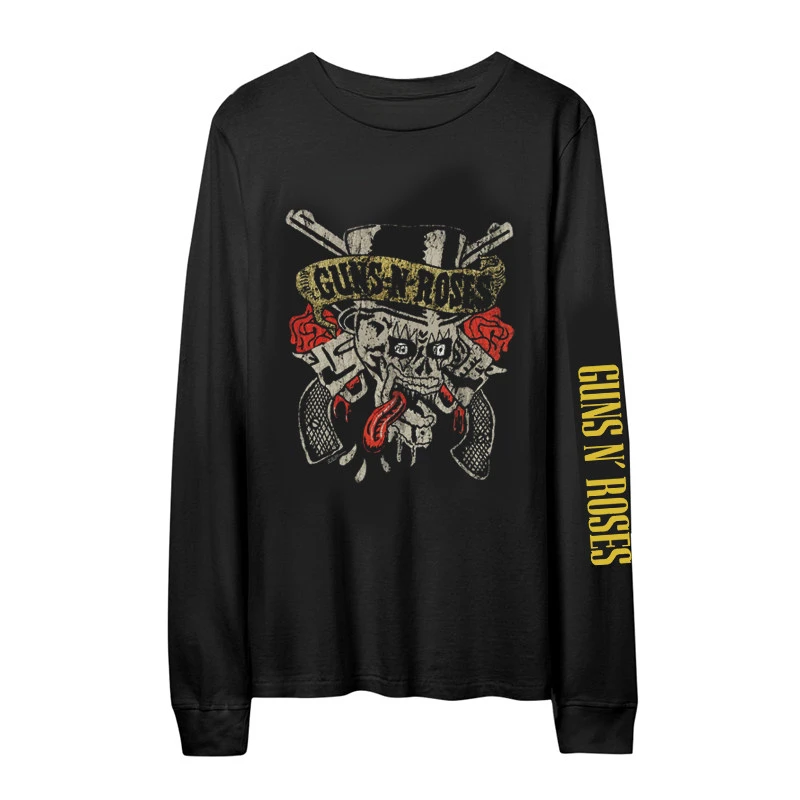 Melhor Camiseta de Manga Comprida com Capuz 2026 da Guns N' Roses, uma Banda Retrô Europeia e Americana de Street Punk Rock