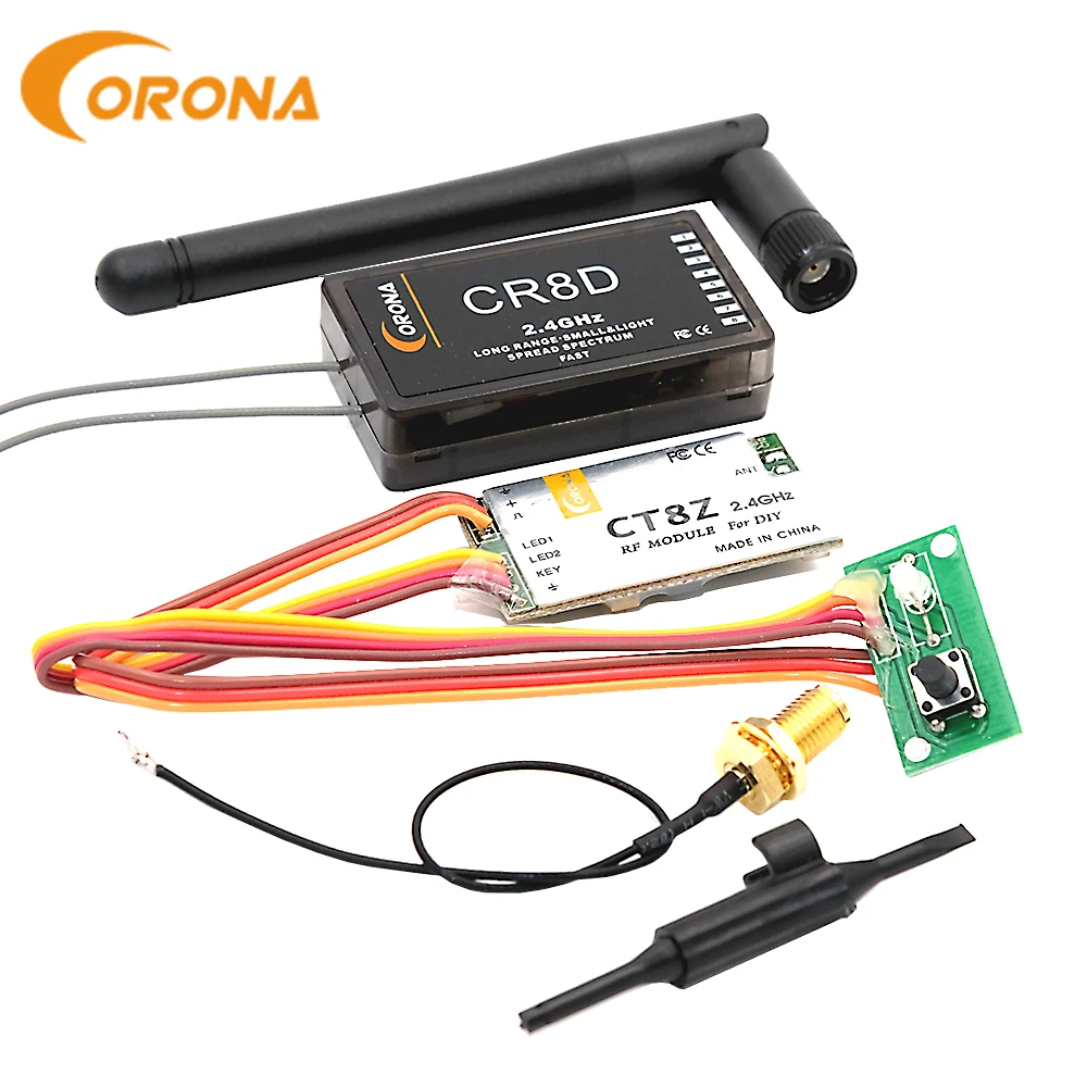 Corona 2,4 GHz DIY-module CT8Z (DSSS) met ontvanger C8RD of CR4D Converteer zender naar 2,4 GHz-systeem